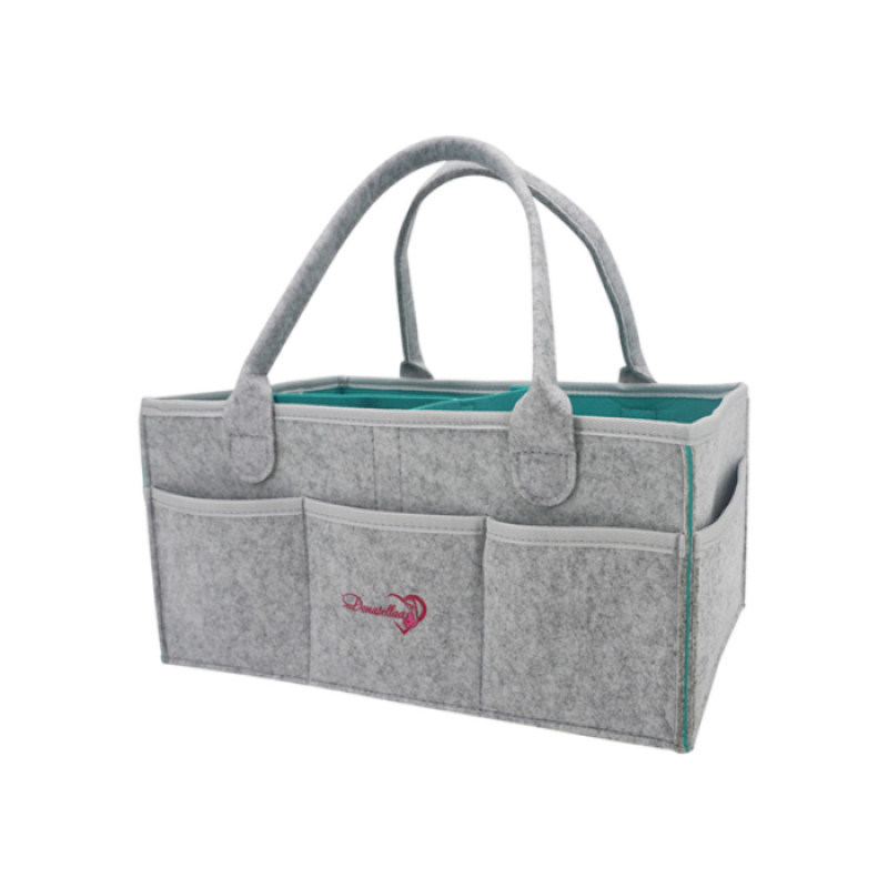 GREY Baby Diaper Caddy Organizer Nursery use Foldable Lightweight for Girls Boys Portable Baby Shower Gift Basket Travel Tote Car